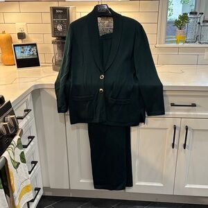 St. John Collection Forest Green Blazer and Trousers